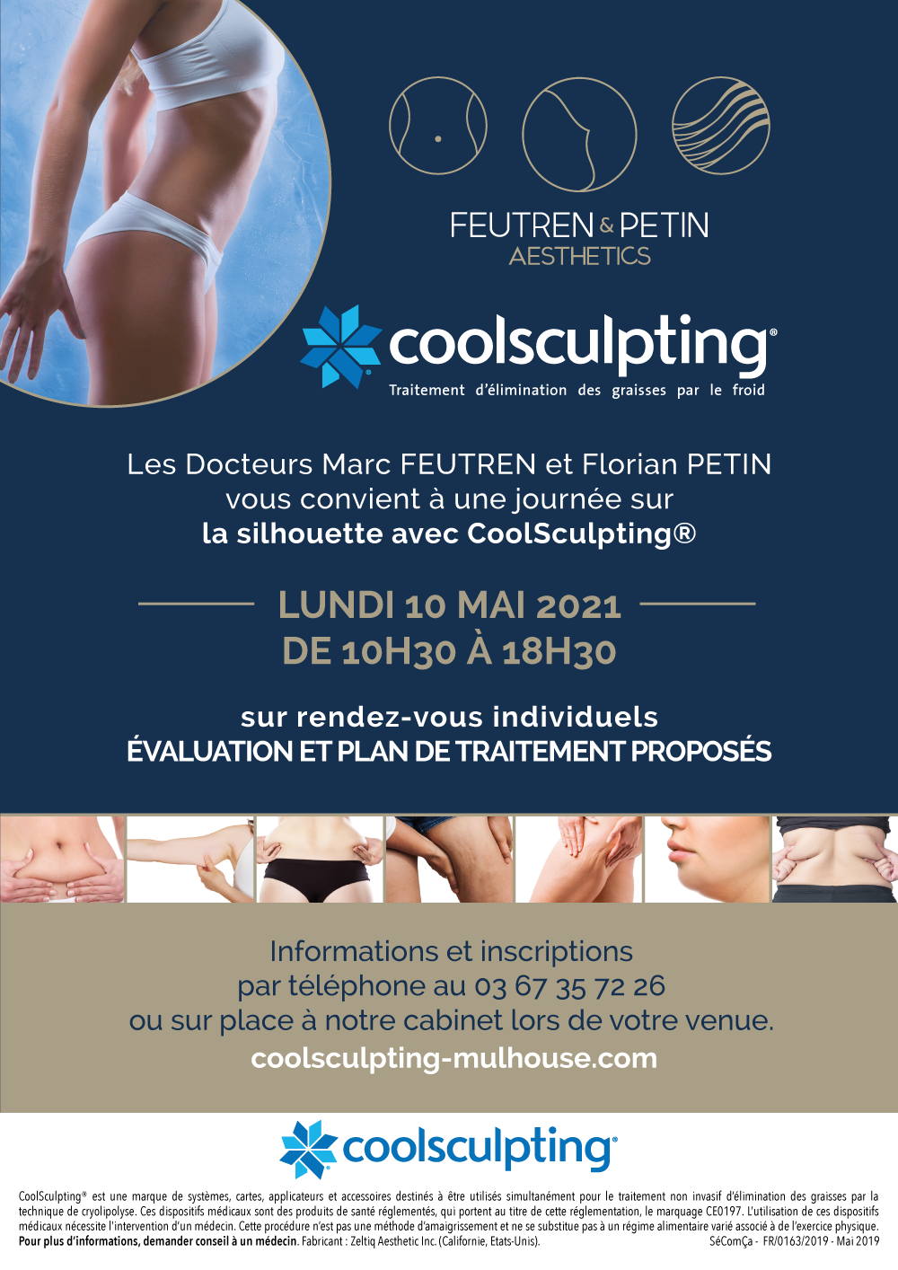 Evenement Coolsculpting le 10 mai 2021 à Mulhouse Coolsculpting event à Mulhouse
